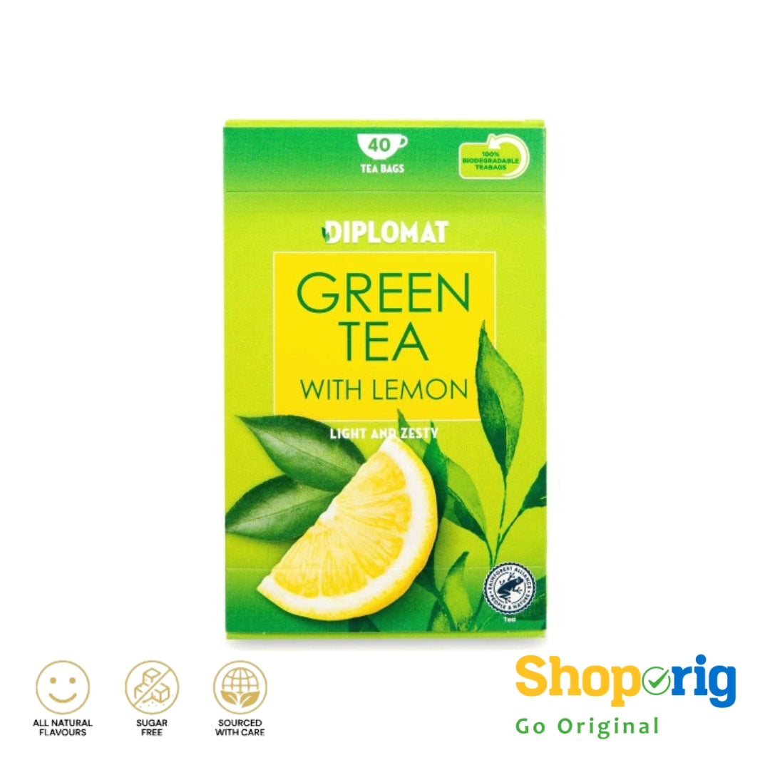 Diplomat Lemon Flavoured Green Tea 40 Bags, UK