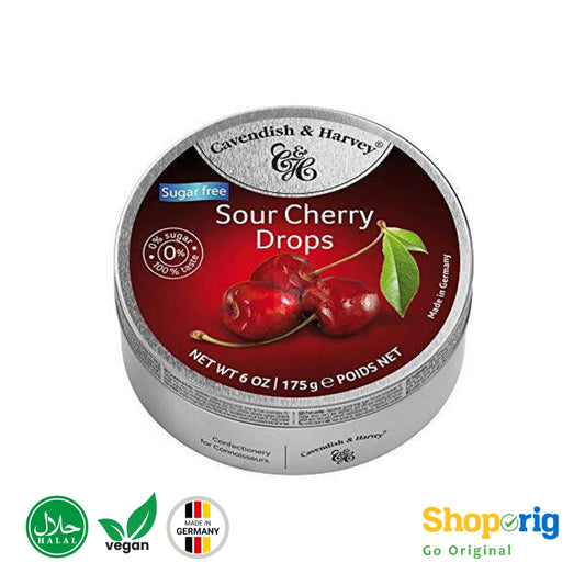 Sugar Free Fruit Candies Cavendish & Harvey Germany (Sour Cherry Drops) 175g